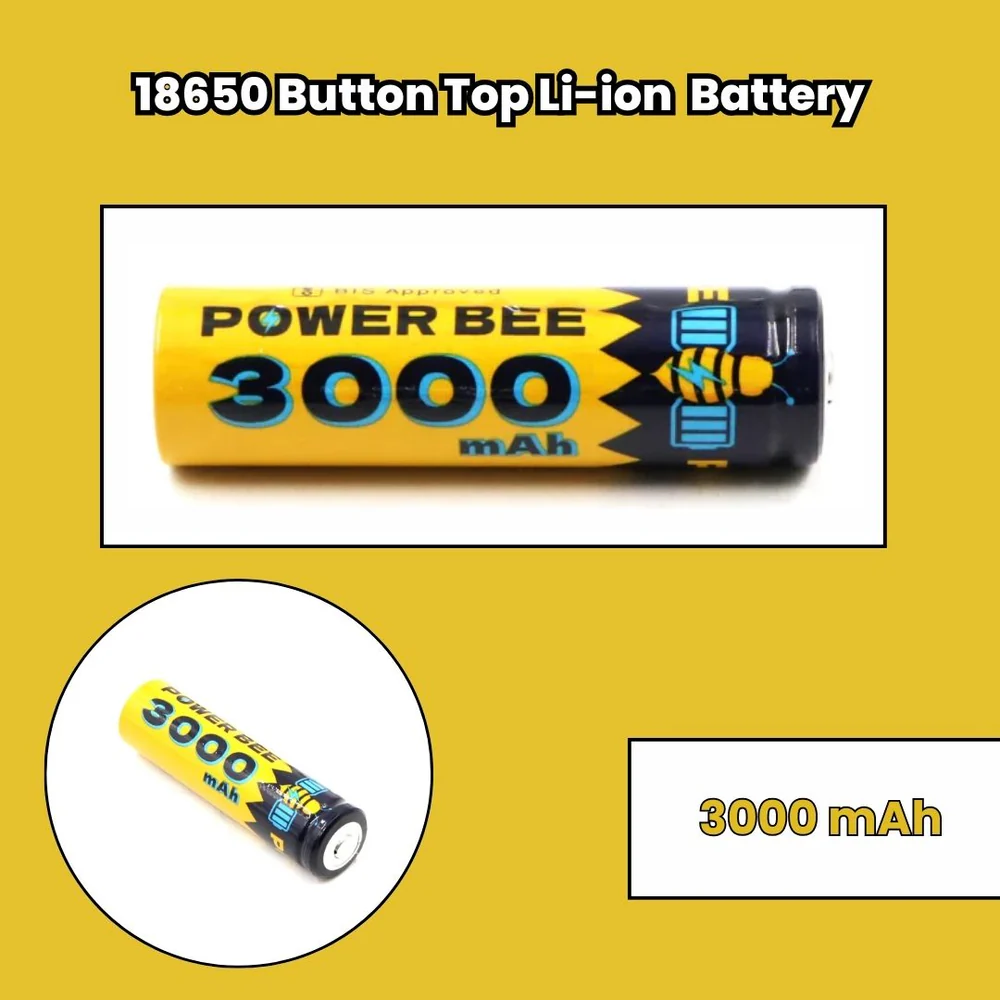 PowerBee: 3.7V 3000 mAh 18650 Cell Li-ion Rechargeable Battery