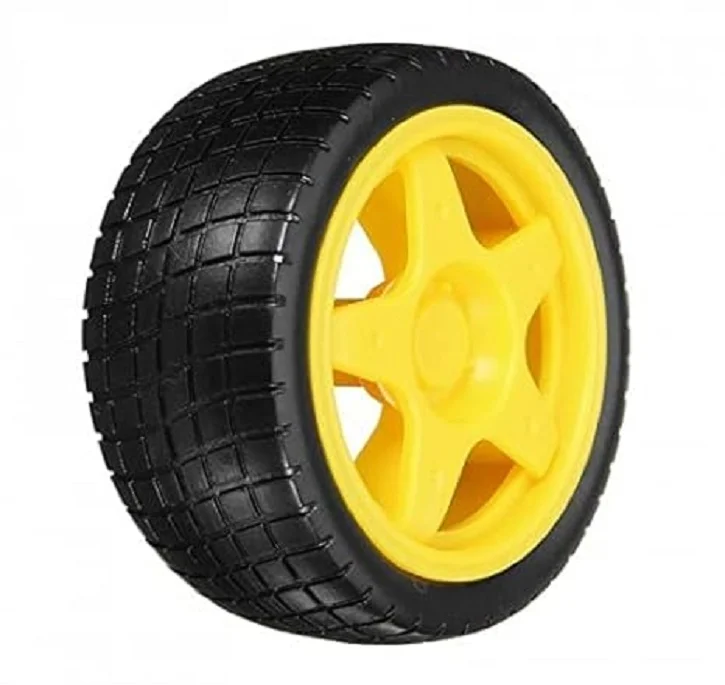 65mm Robot Wheel for BO Motors (Yellow)